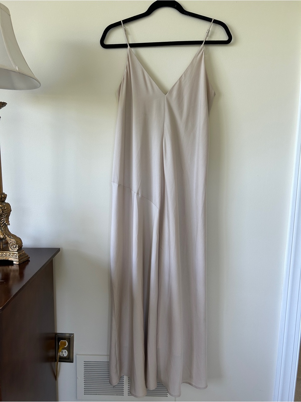 Banana Republic Light Beige Maxi Slip Dress with Spaghetti Straps
